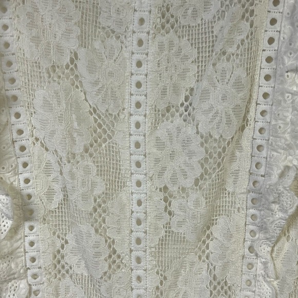 Simplee Dress White Lace Sleeveless Ruffled Floral Feminine Romantic Chic Size S - Picture 3 of 12
